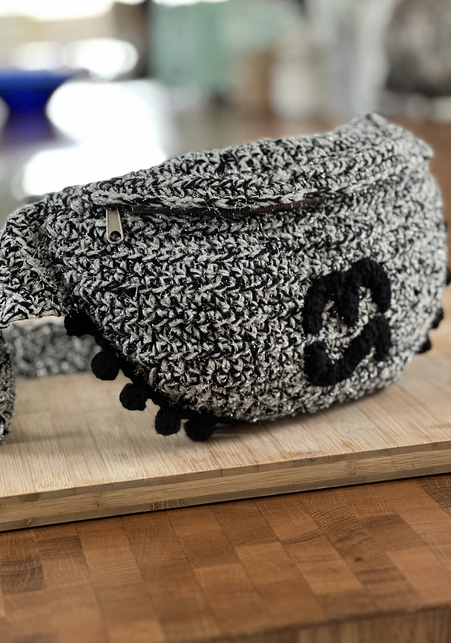 Sac banane gris et noir