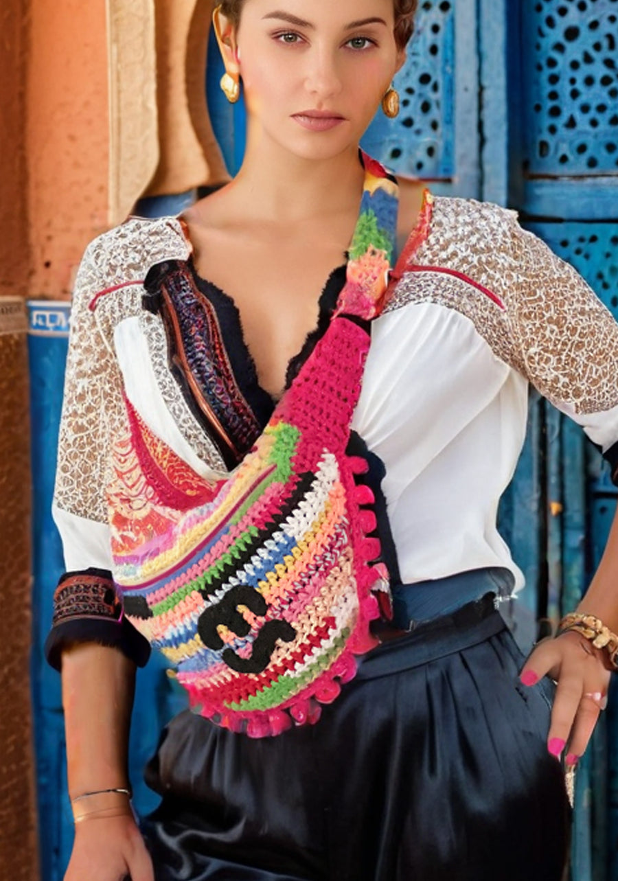 Sac banane multicolore