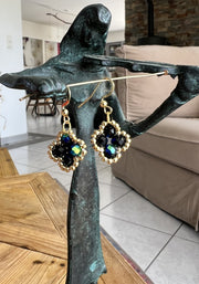 Boucles trèfle perles de bohème