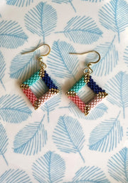 Boucles tissées Miyuki petit carré