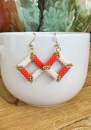 Boucles tissées Miyuki petit carré