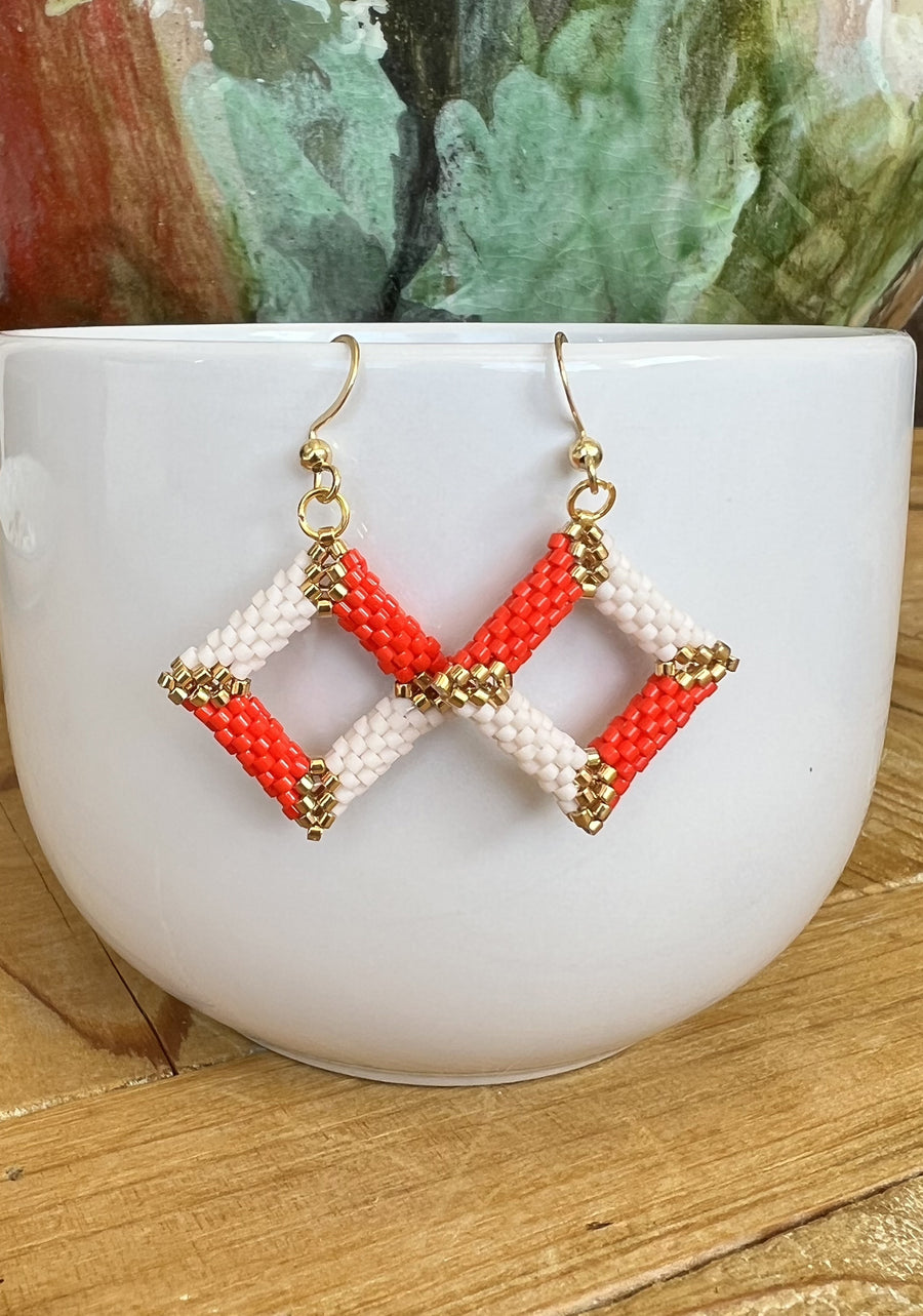 Boucles tissées Miyuki petit carré