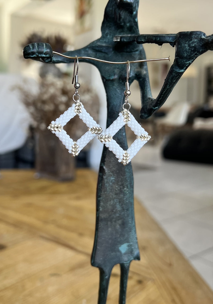 Boucles tissées Miyuki petit carré