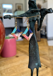Boucles tissées Miyuki petit carré