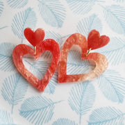 Coeur fantaisie, nacre orange