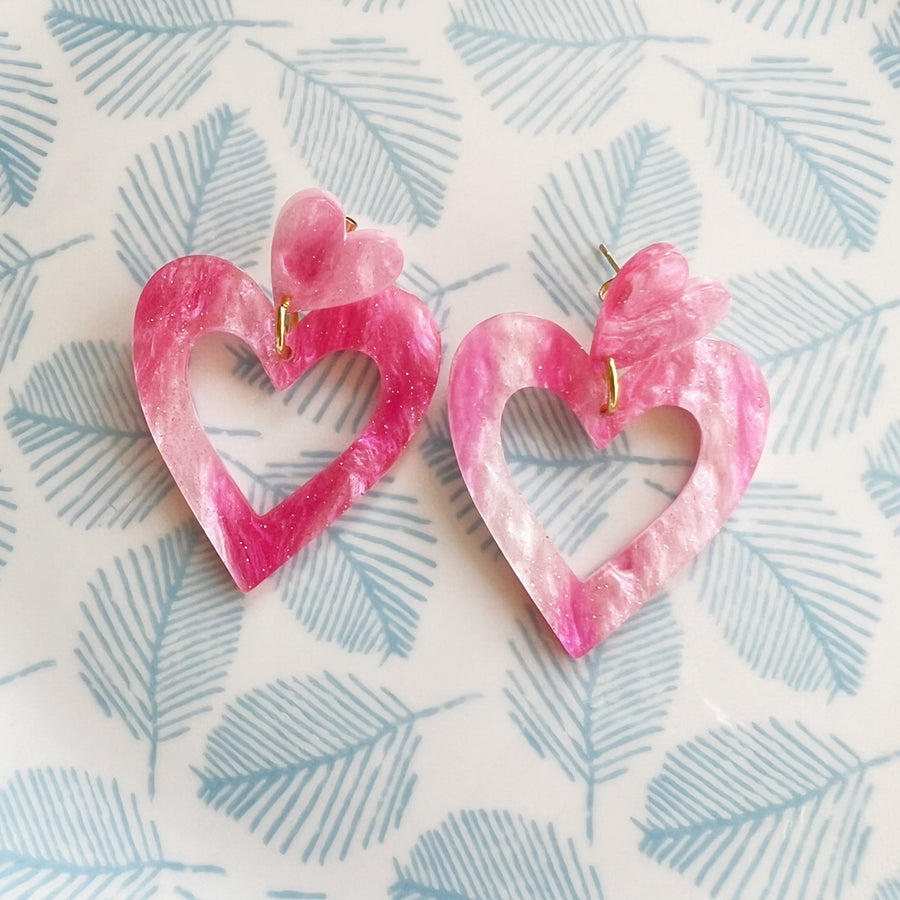 Coeur fantaisie, nacre rosé
