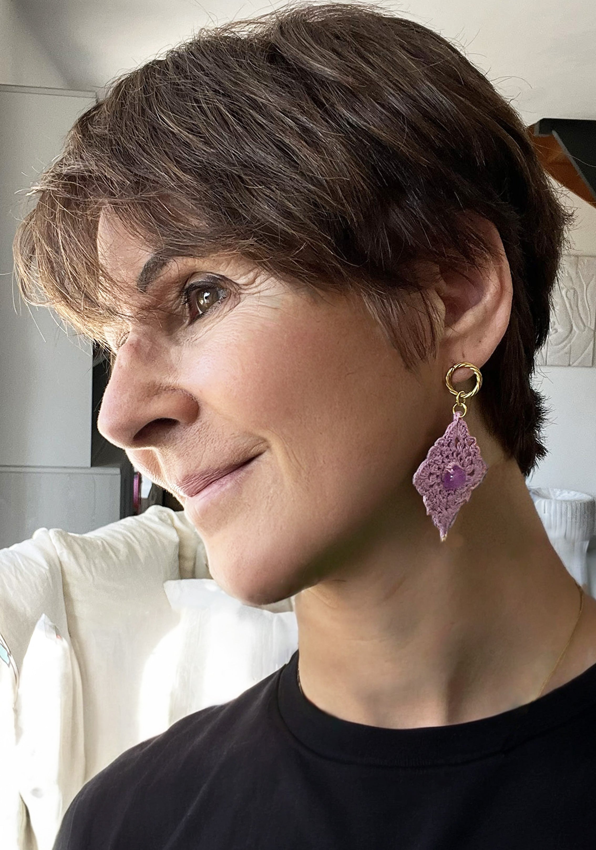 Contis mauve et perle