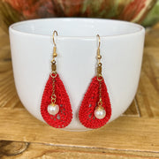 Créoles ovales crochetées et perle