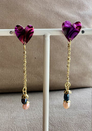 Petit coeur nacré et perles d'eau douce