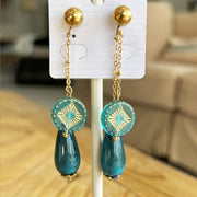 Gouttes turquoise et petit perle turquoise doré